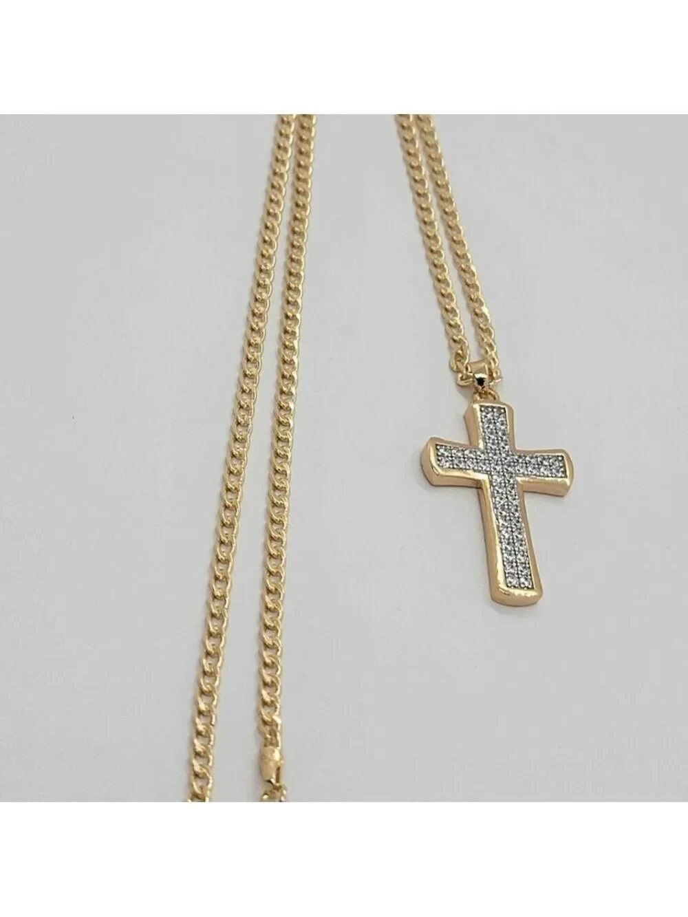 Brand New Brazilian 18k Gold Filled Cross Necklace